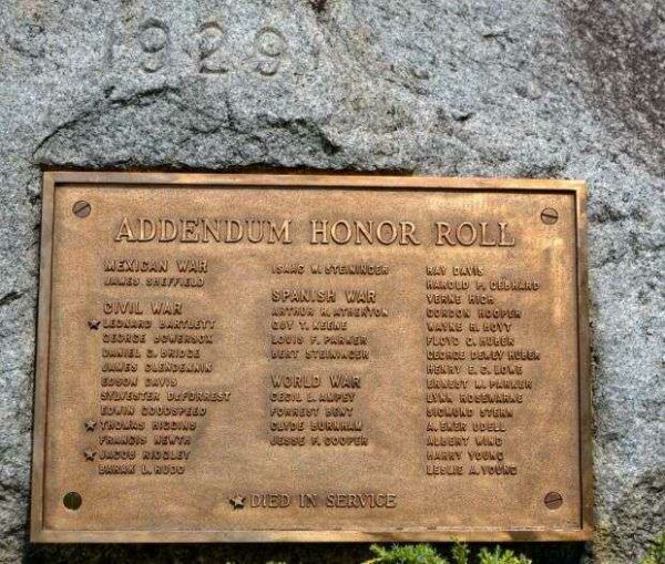 MARCELLUS WAR VETERANS HONOR ROLL ADDENDUM MEMORIAL PLAQUE