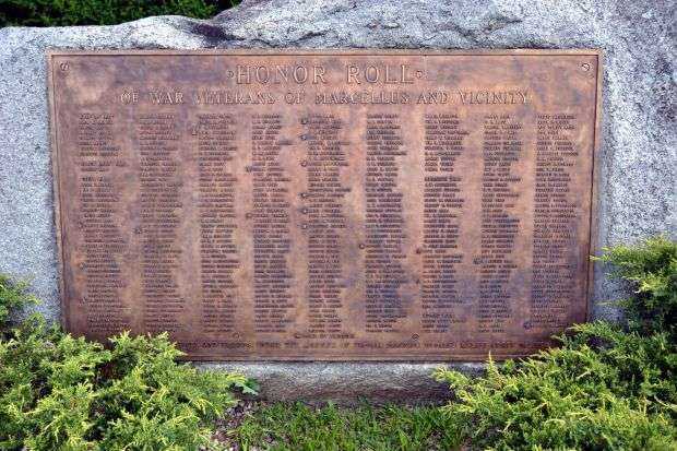 MARCELLUS WAR VETERANS HONOR ROLL MEMORIAL PLAQUE