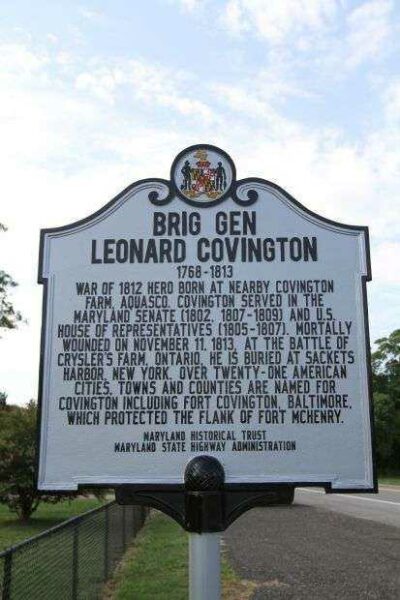 BRIG GEN LEONARD COVINGTON WAR MEMORIAL MARKER