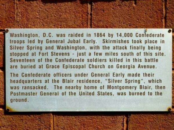 EARLY’S RAID ON WASHINGTON WAR MEMORIAL MURAL PLAQUE