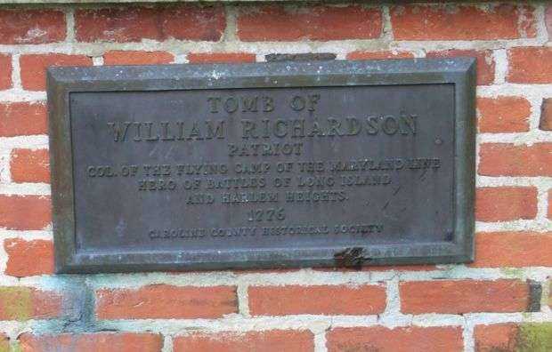 TOMB OF WILLIAM RICHARDSON REVOLUTIONARY WAR SOLDIER MEMORIAL PLAQUE
