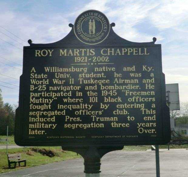 ROY MARTIS CHAPPELL WAR MEMORIAL MARKER FRONT