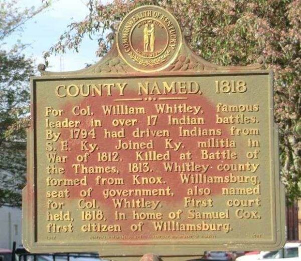 COUNTY NAMED, 1818 WAR MEMORIAL MARKER