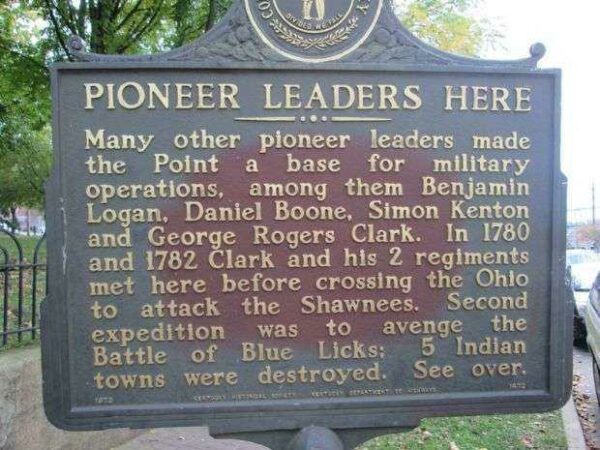 PIONEER LEADERS HERE WAR MEMORIAL MARKER