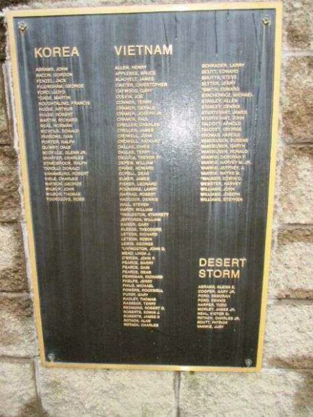 RED CREEK WAR VETERANS MEMORIAL BACK PLAQUE C