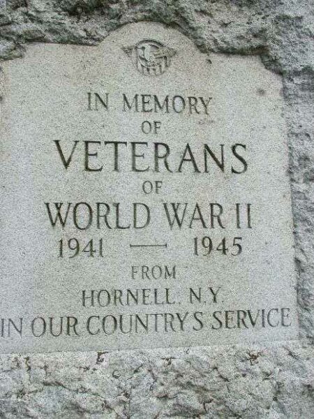 HORNELLSVILLE WAR VETERANS MEMORIAL STONE D