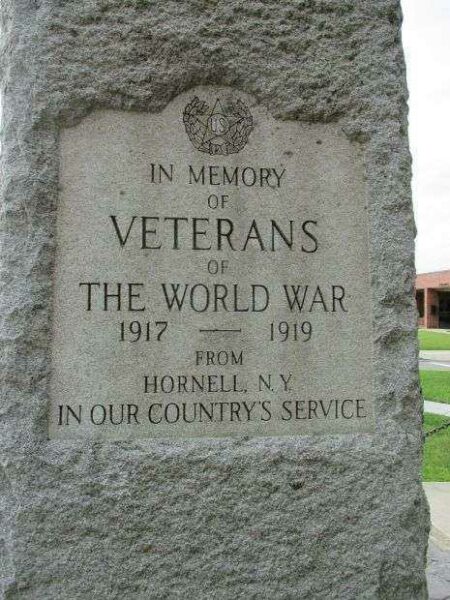 HORNELLSVILLE WAR VETERANS MEMORIAL STONE C