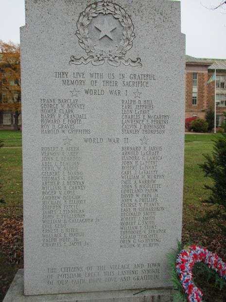 POTSDAM WAR VETERANS MEMORIAL CENTER STONE