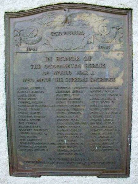 OGDENSBURG WORLD WAR II MEMORIAL