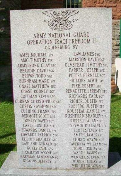 OGDENSBURG OPERATION IRAQI FREEDOM MEMORIAL