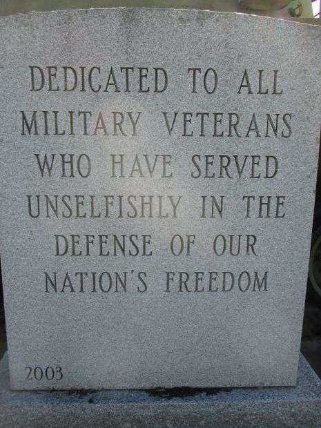DEDICATED TO ALL MILITARY VETERANS MEMORIAL STONE