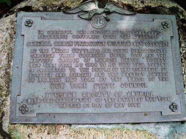 GENERAL BARON FREDERICK WILLIAM VON STEUBEN MEMORIAL PLAQUE