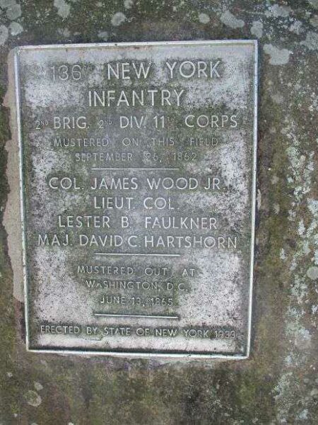 136TH NEW YORK INFANTRY WAR MEMORIAL BACK PLAQUE