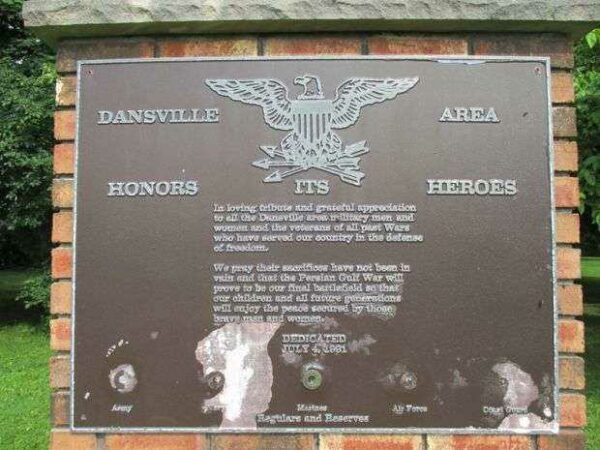 DANSVILLE AREA HEROES MEMORIAL PLAQUE