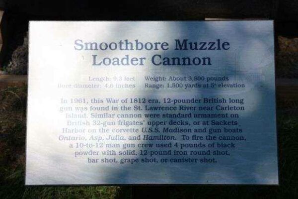 SMOOTHBORE MUZZLE LOADER CANNON MEMORIAL PLAQUE
