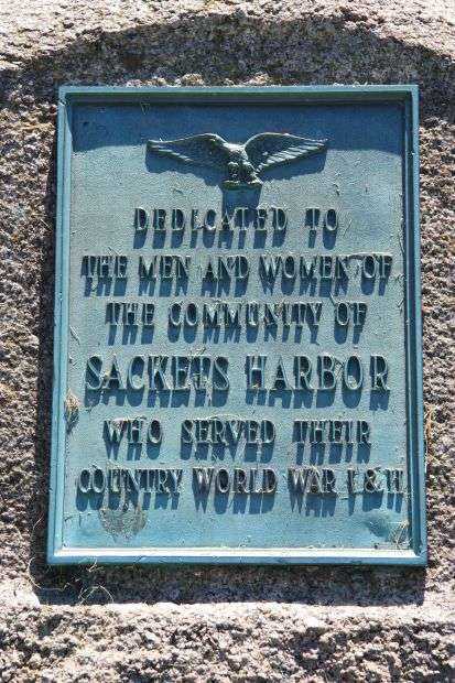 SACKETS HARBOR WORLD WAR I AND II MEMORIAL PLAQUE