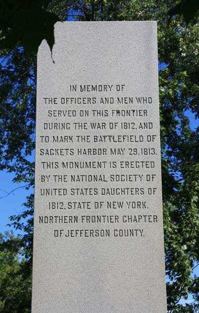 BATTLEFIELD OF SACKETS HARBOR MEMORIAL DEDICATION STONE
