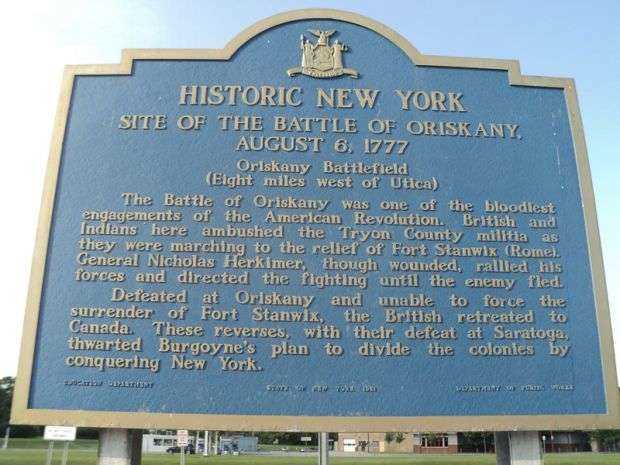 SITE OF THE BATTLE OF ORISKANY MEMORIAL MARKER
