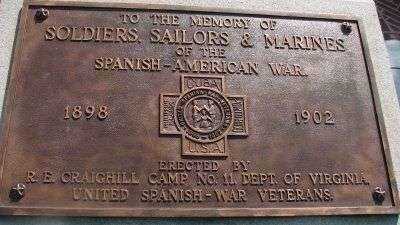 SOLDIERS SAILORS AND MARINES OF THE SPANISH AMERICAN WAR MEMORIAL PLAQUE
