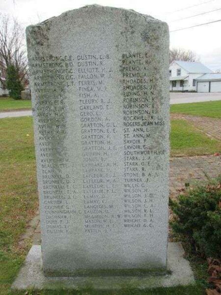 CONSTABLE WORLD WAR II MEMORIAL BACK