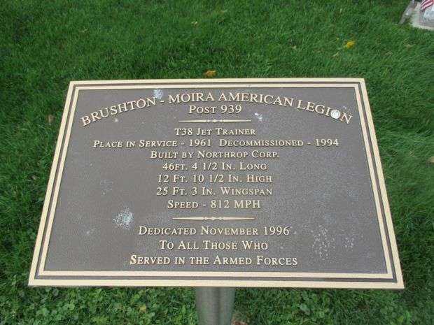 T38 JET TRAINER MEMORIAL AIRCRAFT PLAQUE