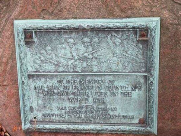 FRANKLIN COUNTY WORLD WAR I MEMORIAL PLAQUE