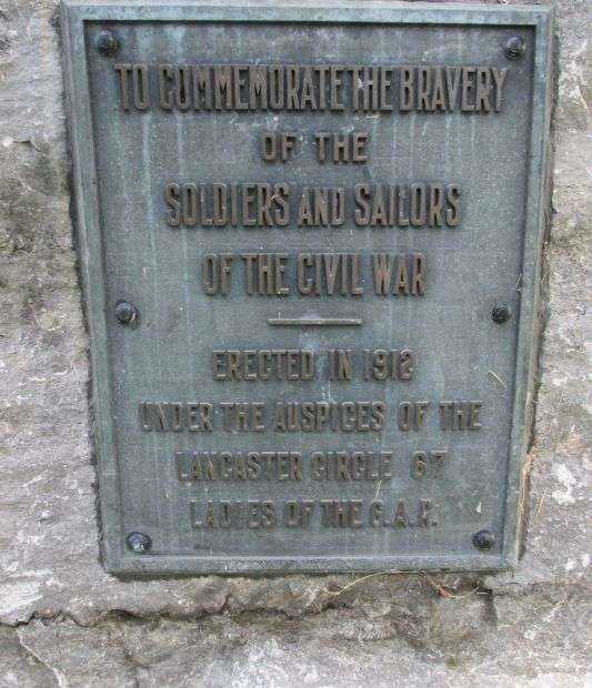 LANCASTER CIVIL WAR MEMORIAL PLAQUE