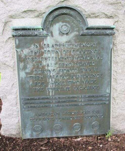 AMERICAN LEGION POST 838 WORLD WAR II MEMORIAL