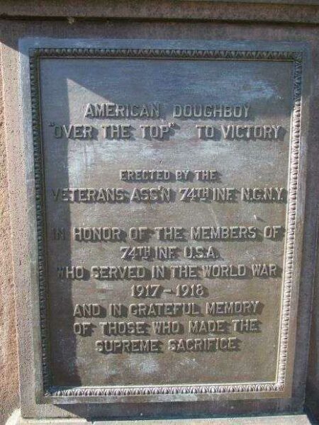 AMERICAN DOUGHBOY “OVER THE TOP” TO VICTORY WAR MEMORIAL PLAQUE A