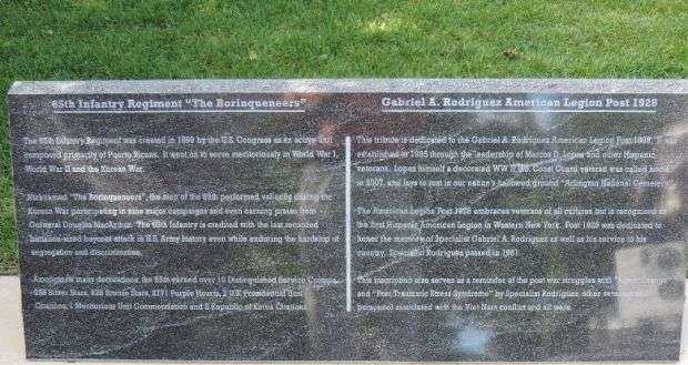 65TH INFANTRY REGIMENT “THE BORINQUENEERS” WAR MEMORIAL TABLET