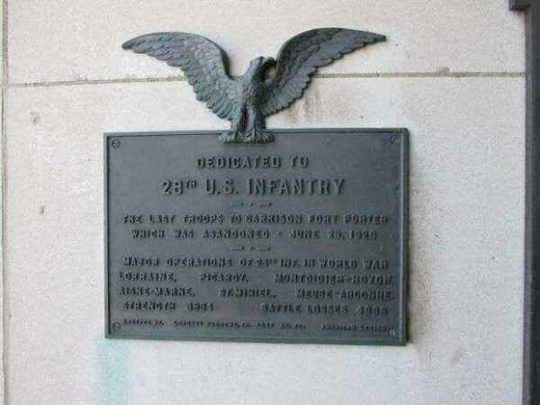 28TH U.S. INFANTRY WAR MEMORIAL PLAQUE