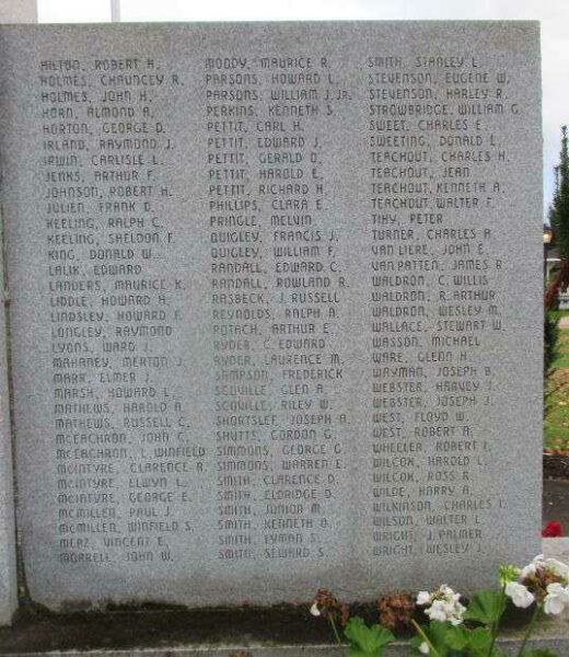FAIR HAVEN AND TOWN OF STERLING WAR MEMORIAL RIGHT STONE