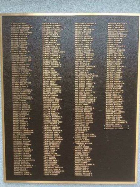 NORTH PLAINFIELD WORLD WAR II 50TH ANNIVERSARY COMMEMORATIVE MEMORIAL PLAQUE E