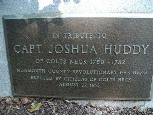 CAPT. JOSHUA HUDDY REVOLUTIONARY WAR MEMORIAL PLAQUE