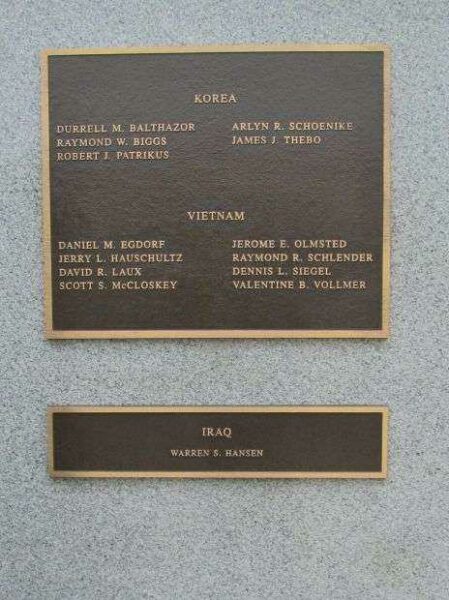 CLINTONVILLE VETERANS MEMORIAL PLAQUE B