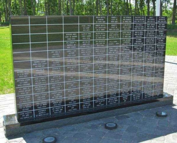 SHIOCTON AREA VETERANS MEMORIAL LEFT STONE