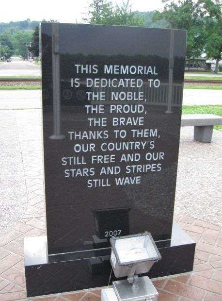 THE CASSVILLE VETERANS MEMORIAL DEDICATION STONE A