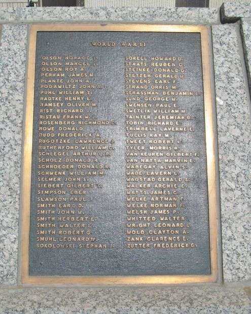 EAU CLAIRE COUNTY WAR MEMORIAL PLAQUE J