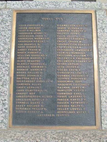 EAU CLAIRE COUNTY WAR MEMORIAL PLAQUE H