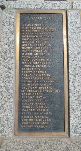 EAU CLAIRE COUNTY WAR MEMORIAL PLAQUE G