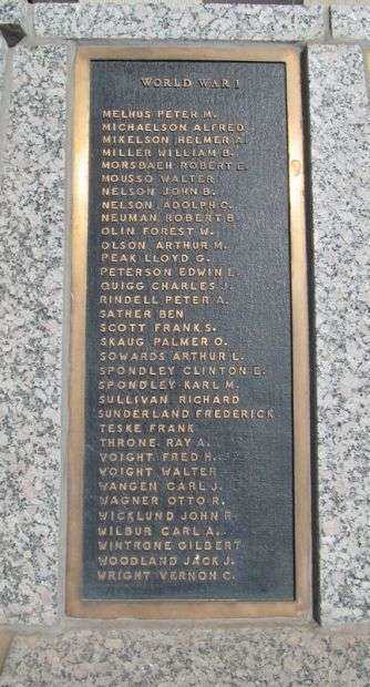 EAU CLAIRE COUNTY WAR MEMORIAL PLAQUE G
