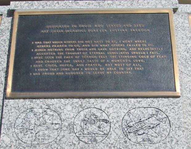 EAU CLAIRE COUNTY WAR MEMORIAL PLAQUE A