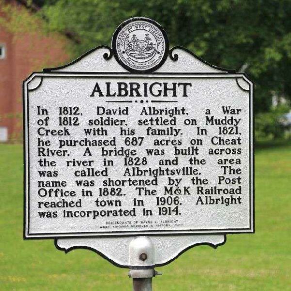 ALBRIGHT WAR OF 1812 SOLDIER MEMORIAL MARKER