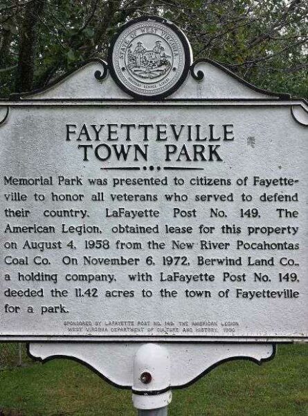 FAYETTEVILLE TOWN PARK MEMORIAL MARKER