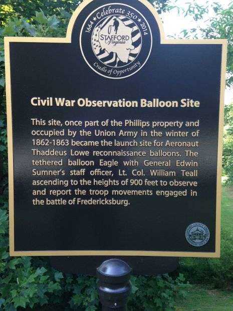 CIVIL WAR OBSERVATION BALLOON SITE MEMORIAL MARKER