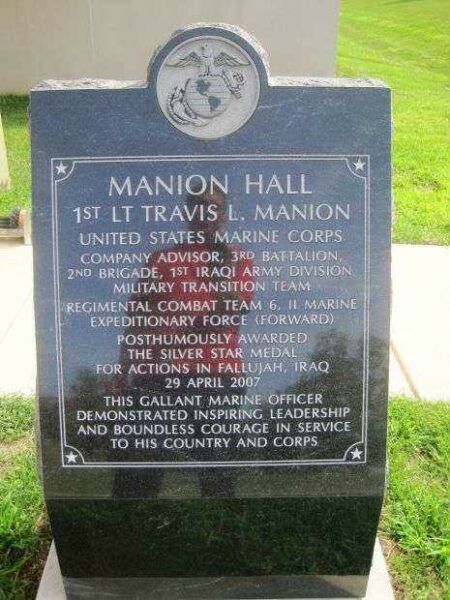 1ST LT TRAVIS L. MANION WAR MEMORIAL