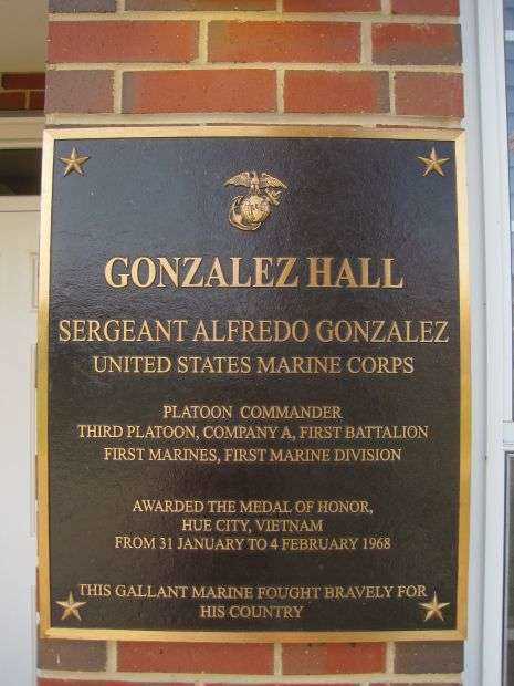 SERGEANT ALFREDO GONZALEZ MEDAL OF HONOR MEMORIAL PLAQUE