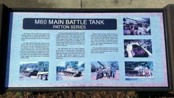 M60 MAIN BATTLE TANK PATTON SERIES MEMORIAL PLAQUE