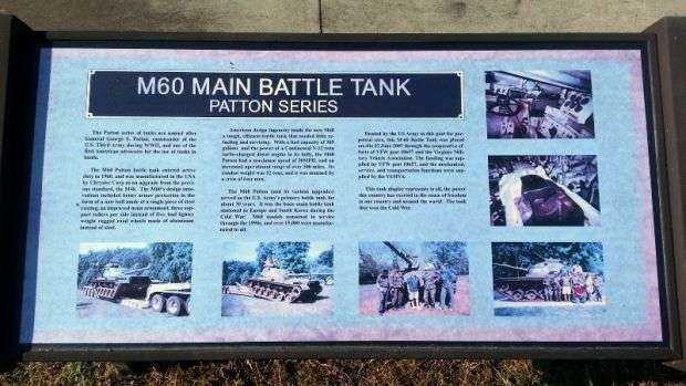 M60 MAIN BATTLE TANK PATTON SERIES MEMORIAL PLAQUE
