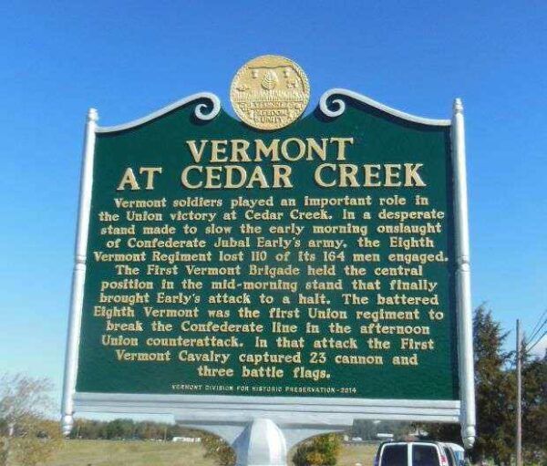 VERMONT AT CEDAR CREEK WAR MEMORIAL MARKER